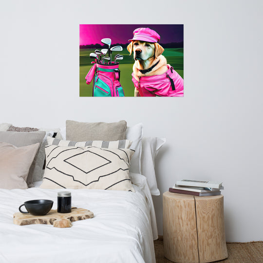 Poster-Labrador Retriever Golfer V17