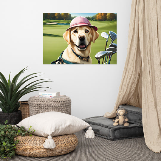 Poster-Labrador Retriever Golfer V19