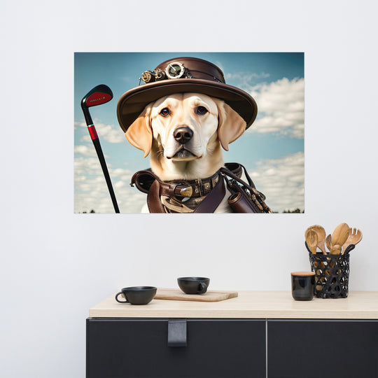 Poster-Labrador Retriever Golfer V20