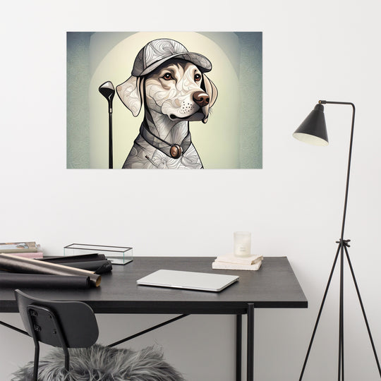 Poster-Labrador Retriever Golfer V22