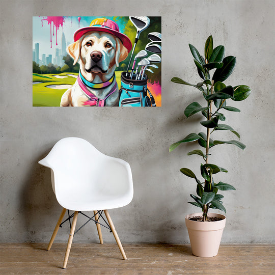 Poster-Labrador Retriever Golfer V15