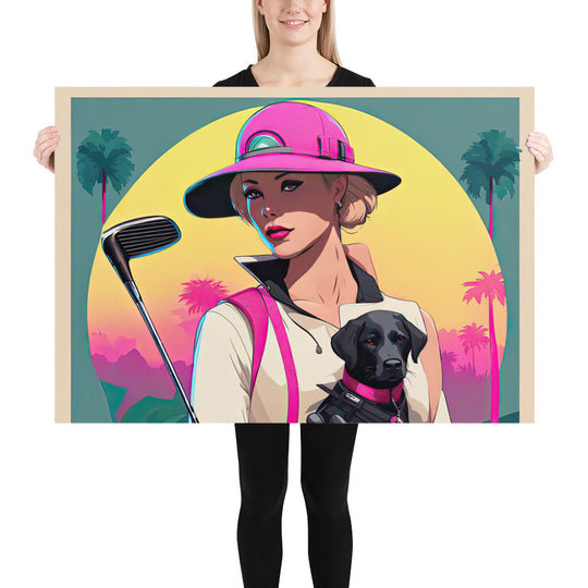 Poster-Labrador Retriever Golfer V2