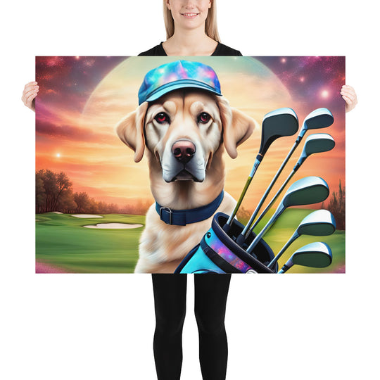 Poster-Labrador Retriever Golfer V13