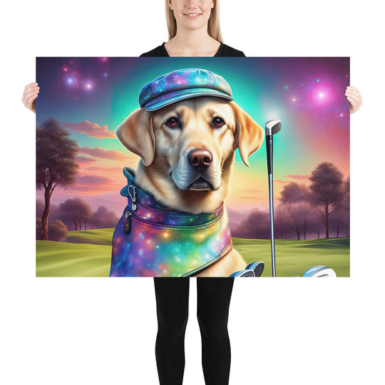 Poster-Labrador Retriever Golfer V21