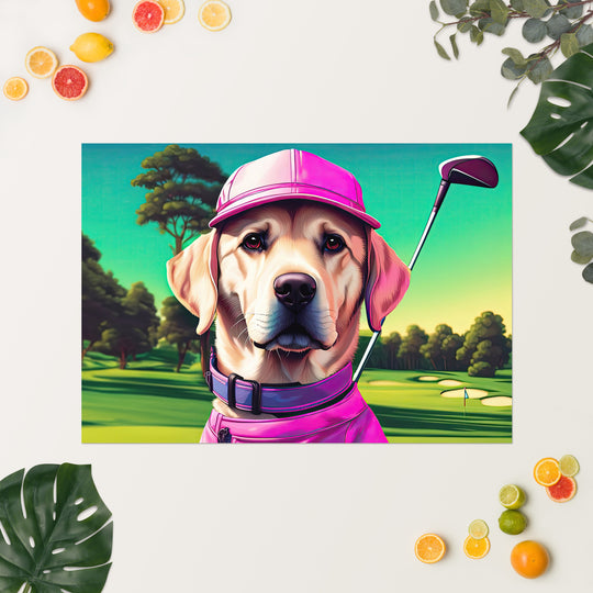 Poster-Labrador Retriever Golfer V16