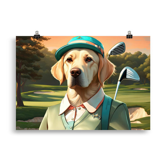 Poster-Labrador Retriever Golfer V14