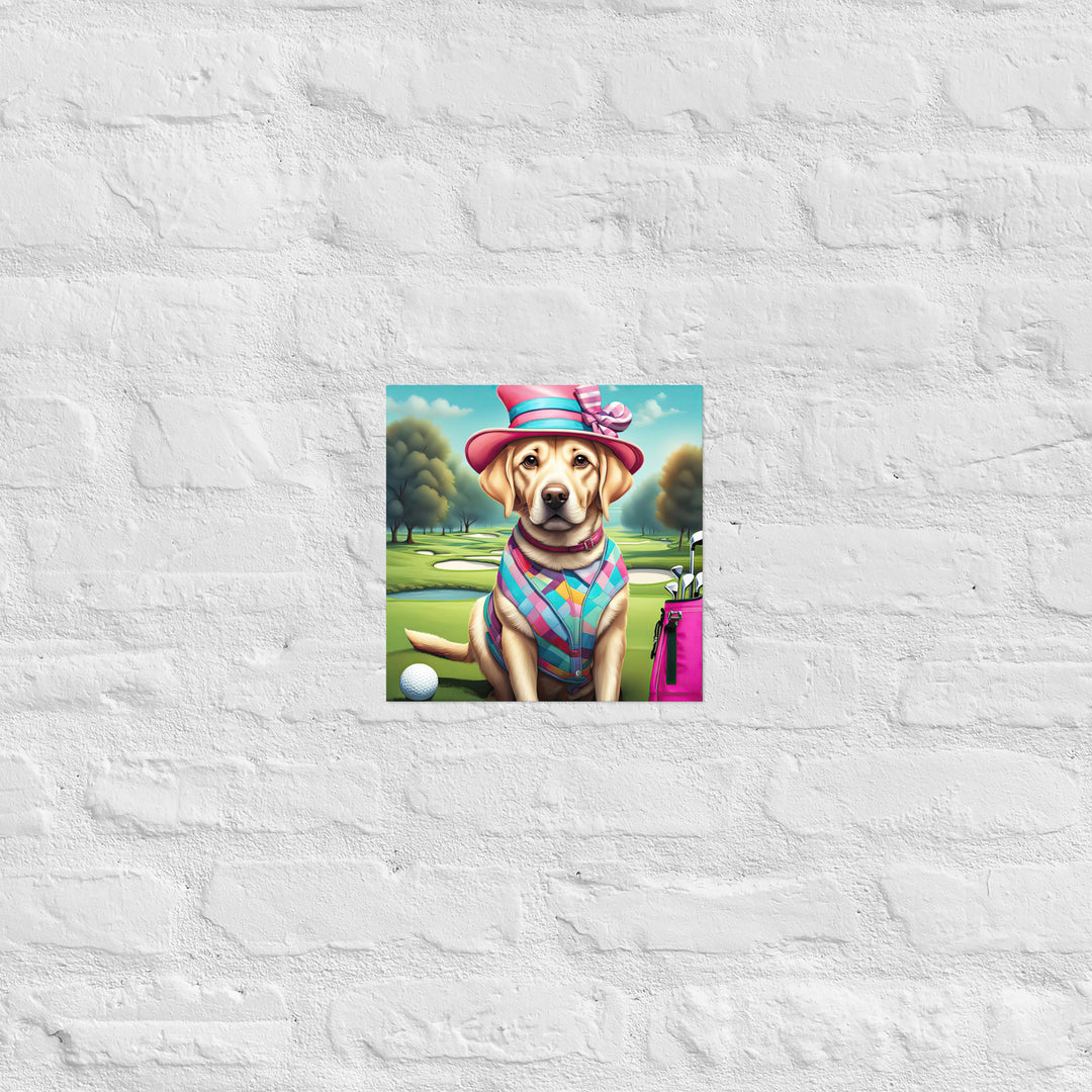 Poster-Labrador Retriever Golfer V9