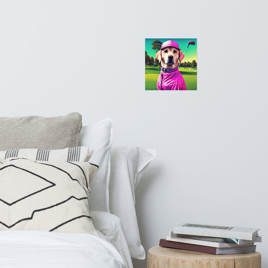 Poster-Labrador Retriever Golfer V16