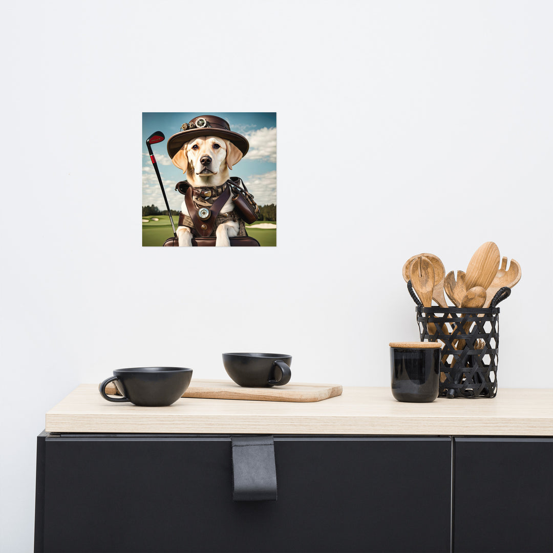 Poster-Labrador Retriever Golfer V20