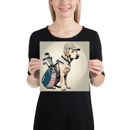 Poster-Labrador Retriever Golfer