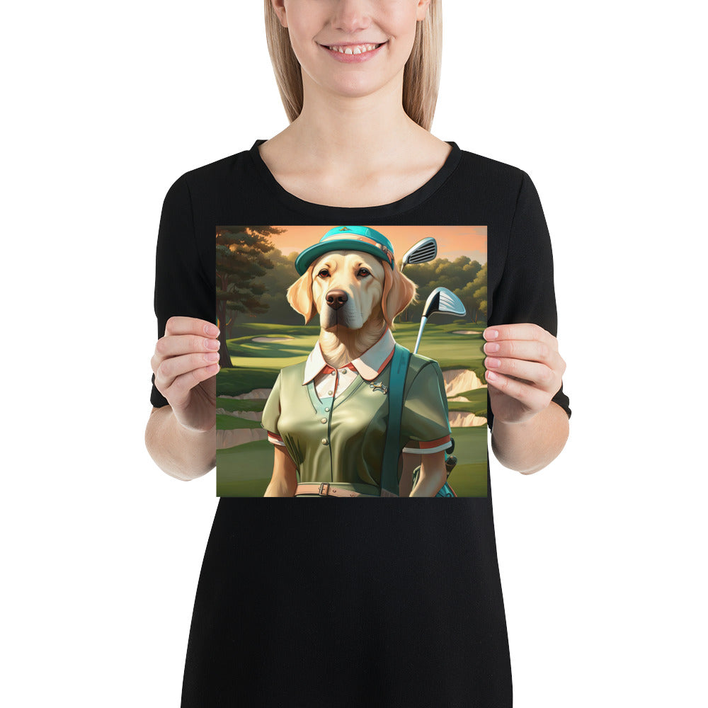 Poster-Labrador Retriever Golfer V14