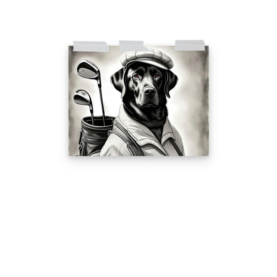 Poster-Labrador Retriever Golfer V11