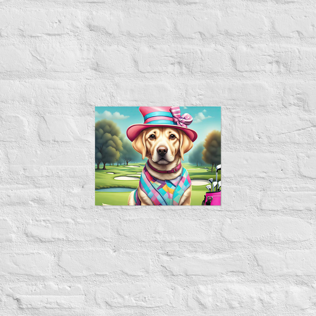 Poster-Labrador Retriever Golfer V9