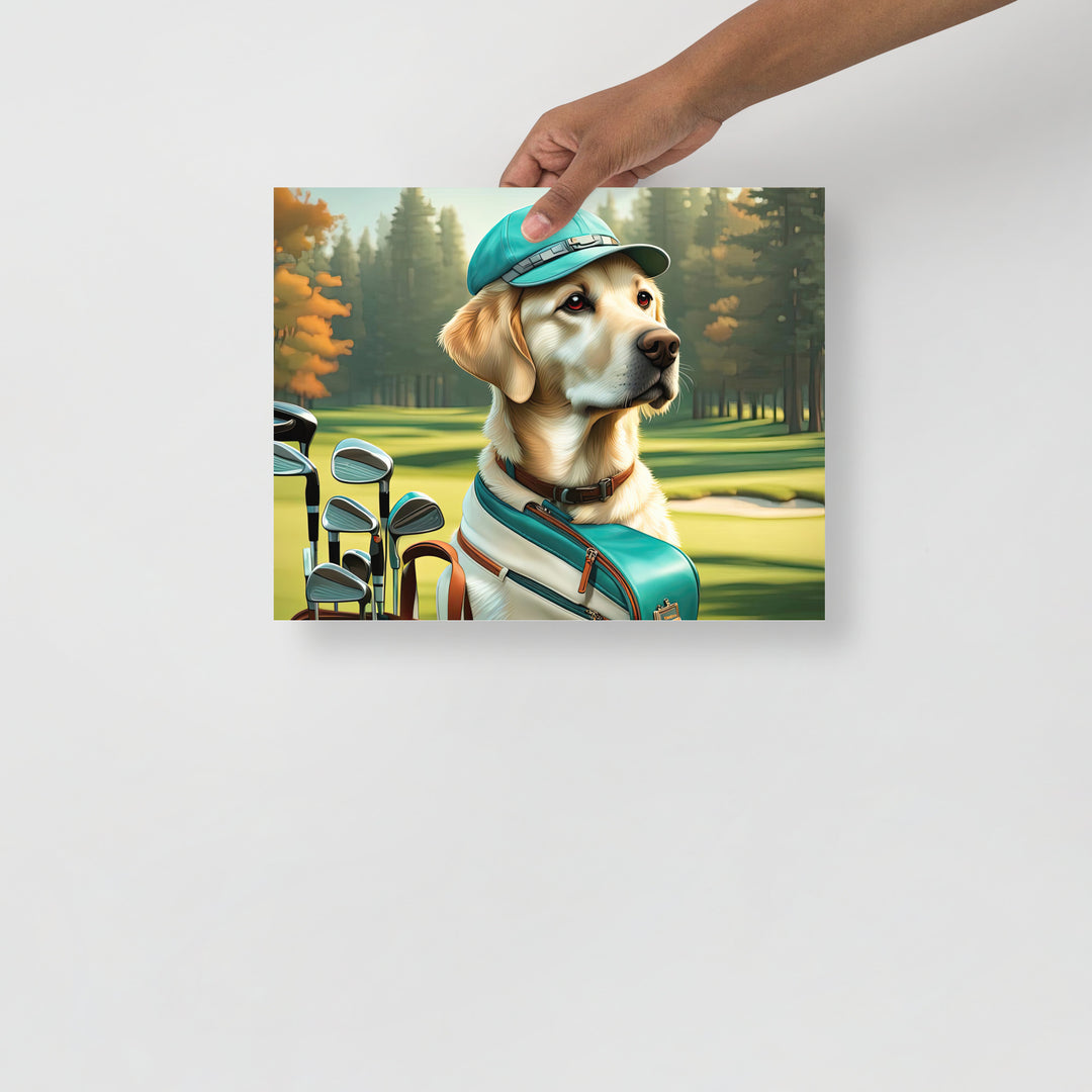 Poster-Labrador Retriever Golfer V10