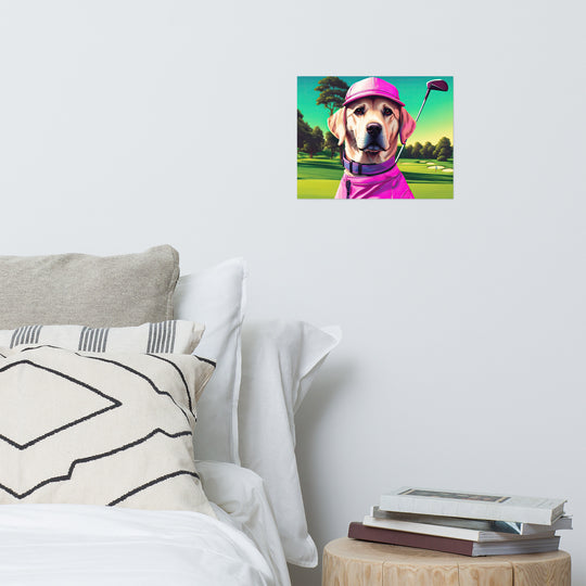 Poster-Labrador Retriever Golfer V16