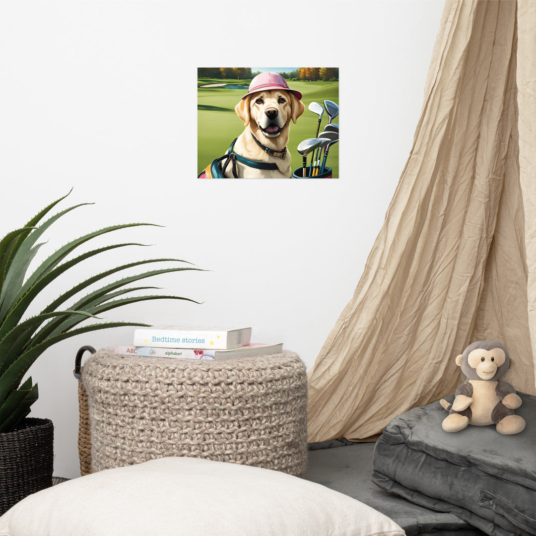 Poster-Labrador Retriever Golfer V19