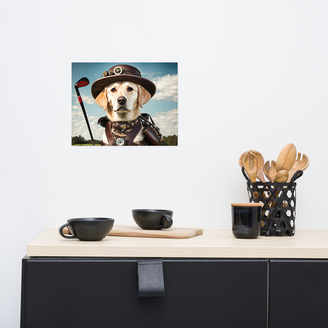 Poster-Labrador Retriever Golfer V20