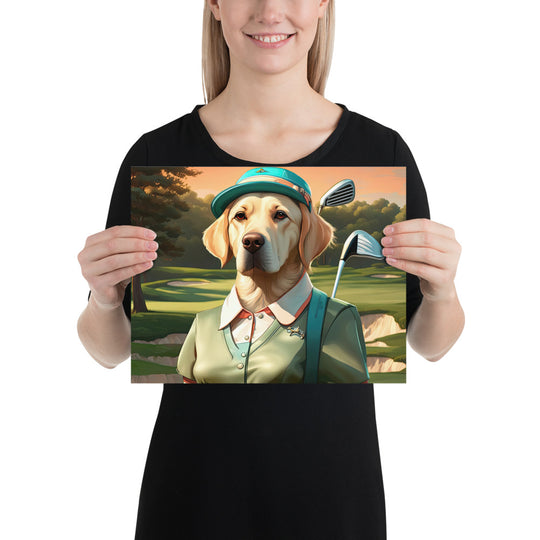 Poster-Labrador Retriever Golfer V14