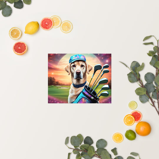 Poster-Labrador Retriever Golfer V13