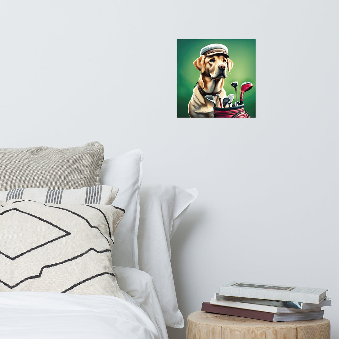 Poster-Labrador Retriever Golfer V3