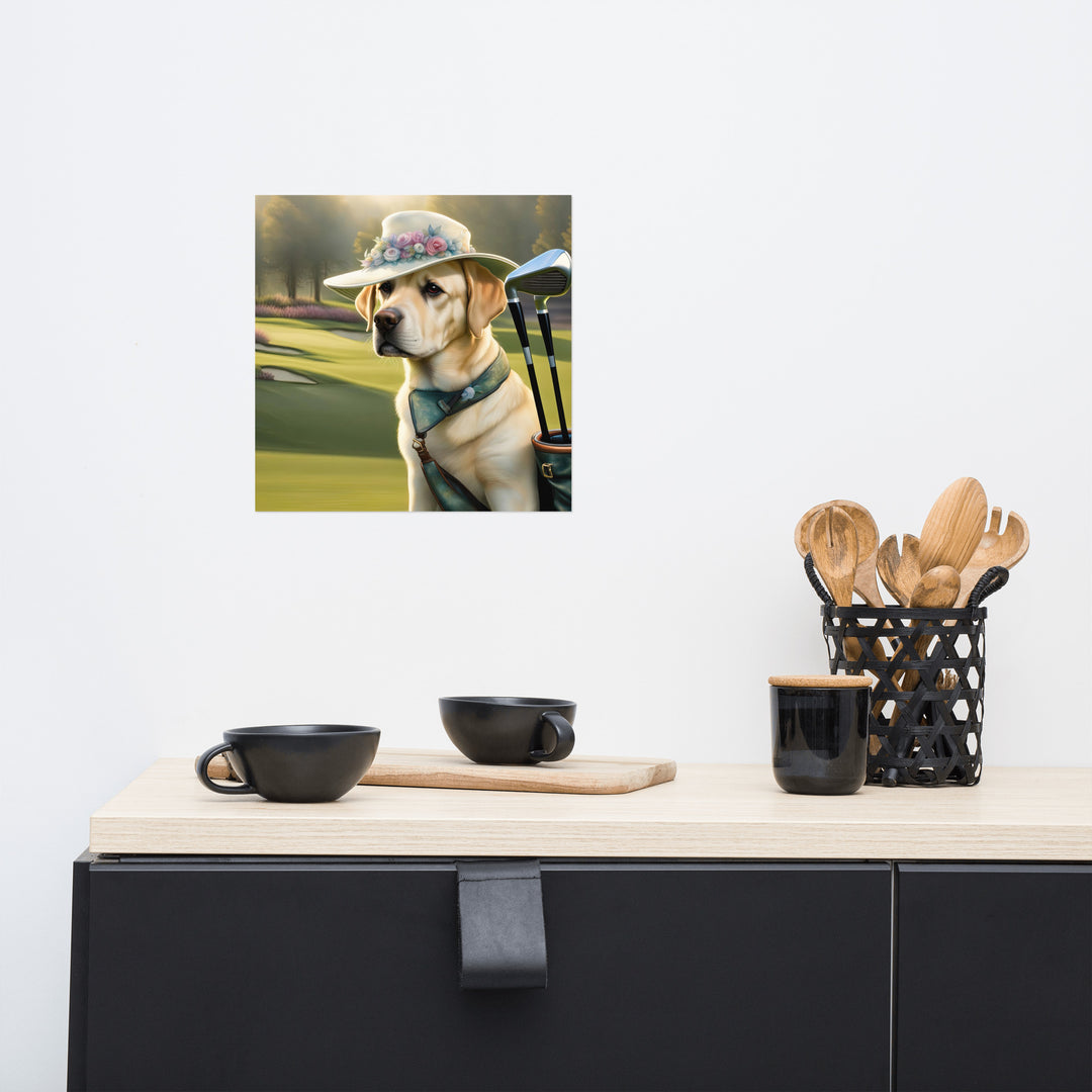 Poster-Labrador Retriever Golfer V5