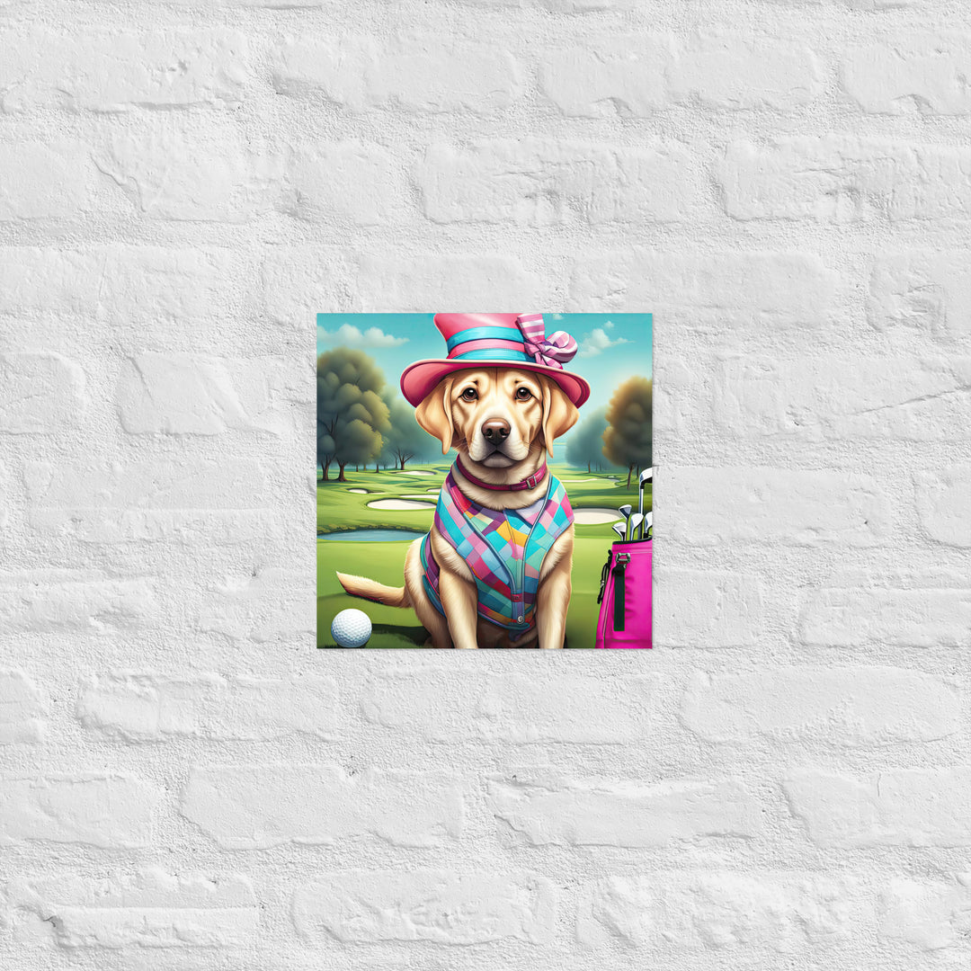 Poster-Labrador Retriever Golfer V9