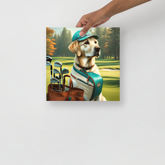 Poster-Labrador Retriever Golfer V10