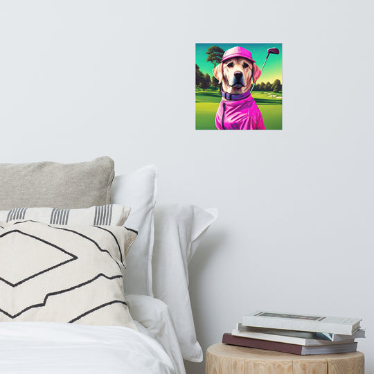 Poster-Labrador Retriever Golfer V16