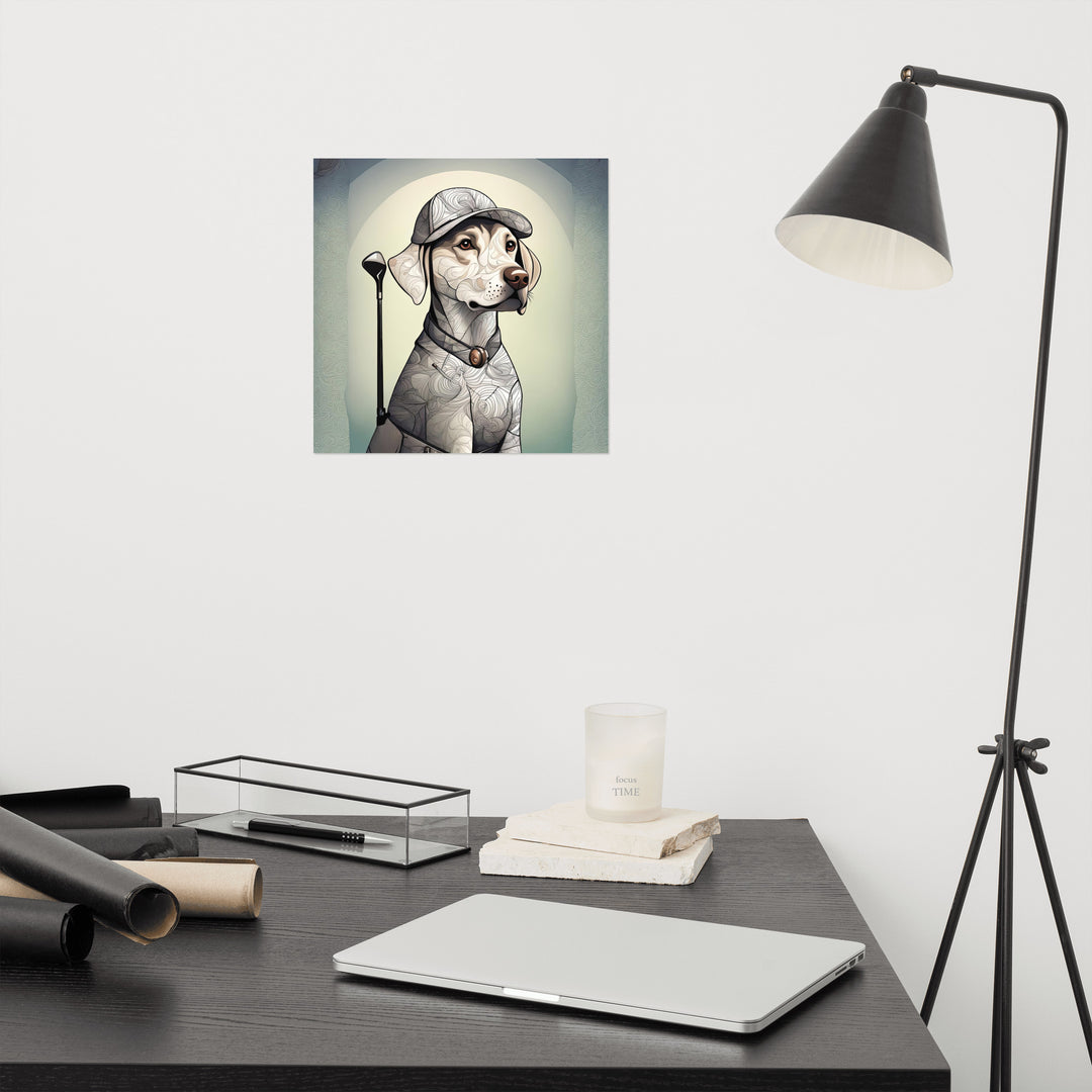 Poster-Labrador Retriever Golfer V22