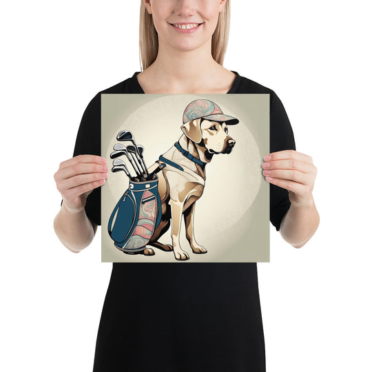 Poster-Labrador Retriever Golfer