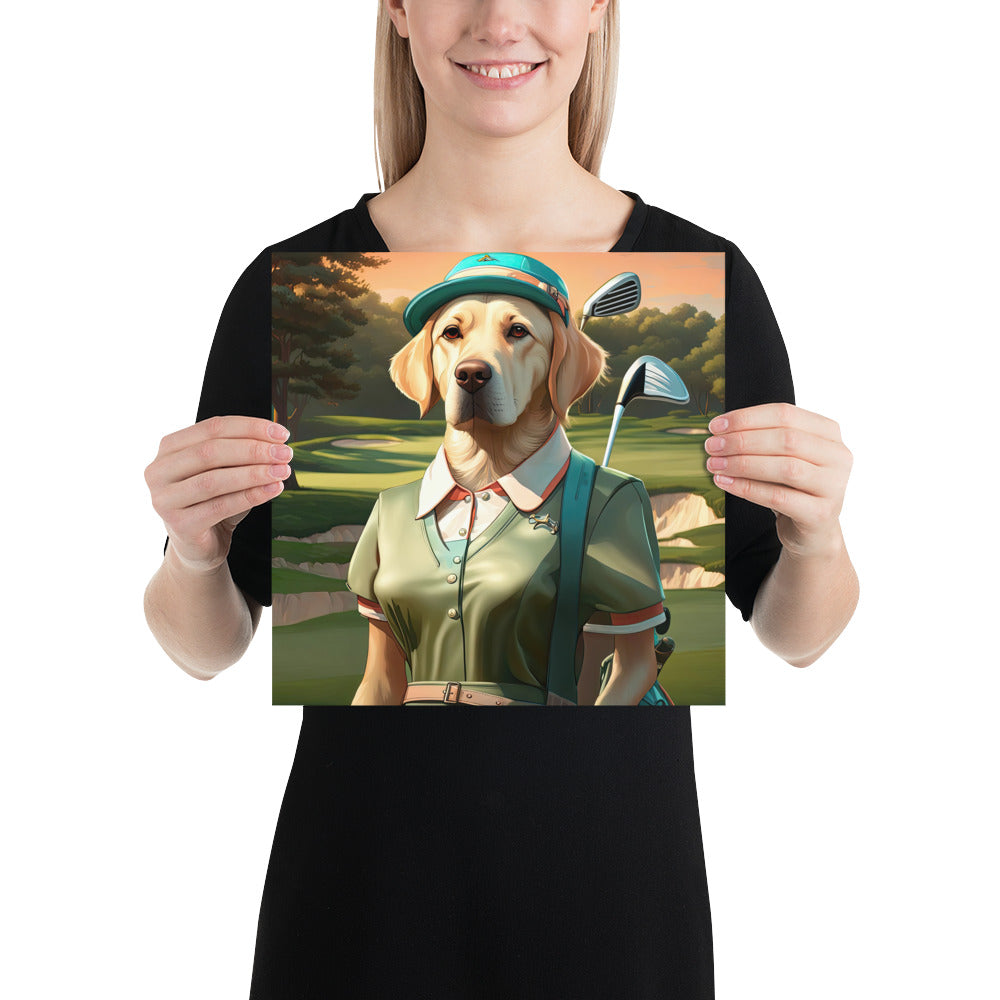 Poster-Labrador Retriever Golfer V14