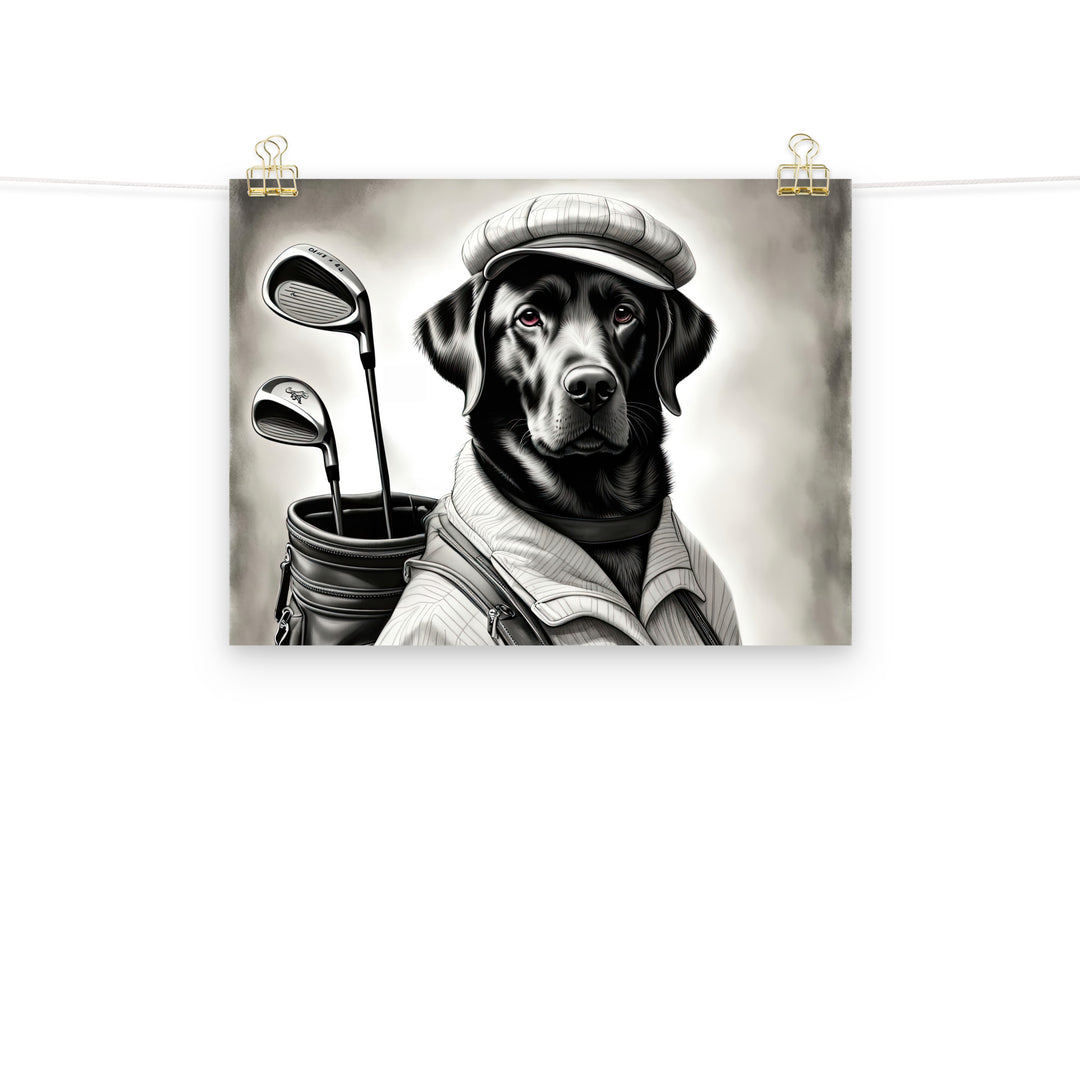 Poster-Labrador Retriever Golfer V11