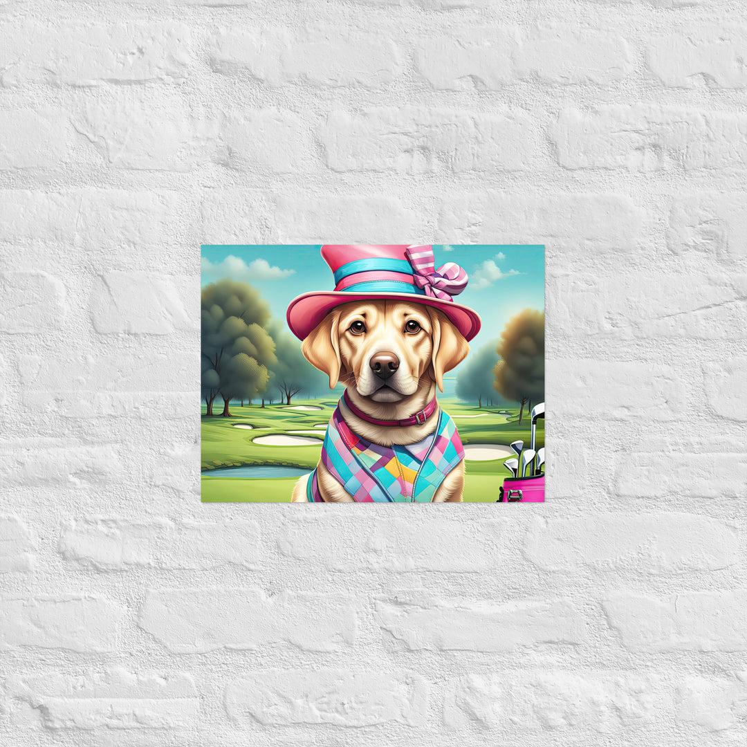 Poster-Labrador Retriever Golfer V9