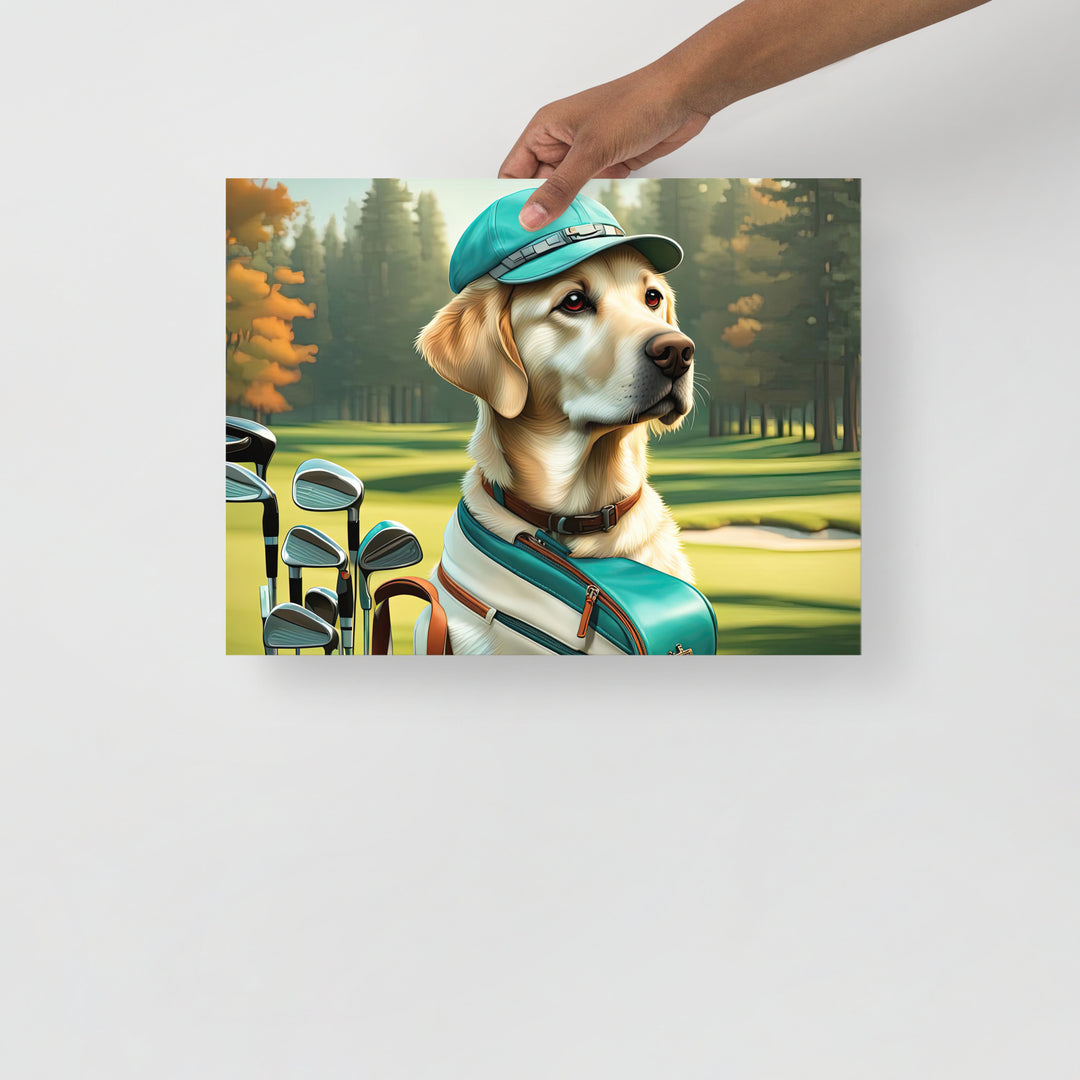 Poster-Labrador Retriever Golfer V10