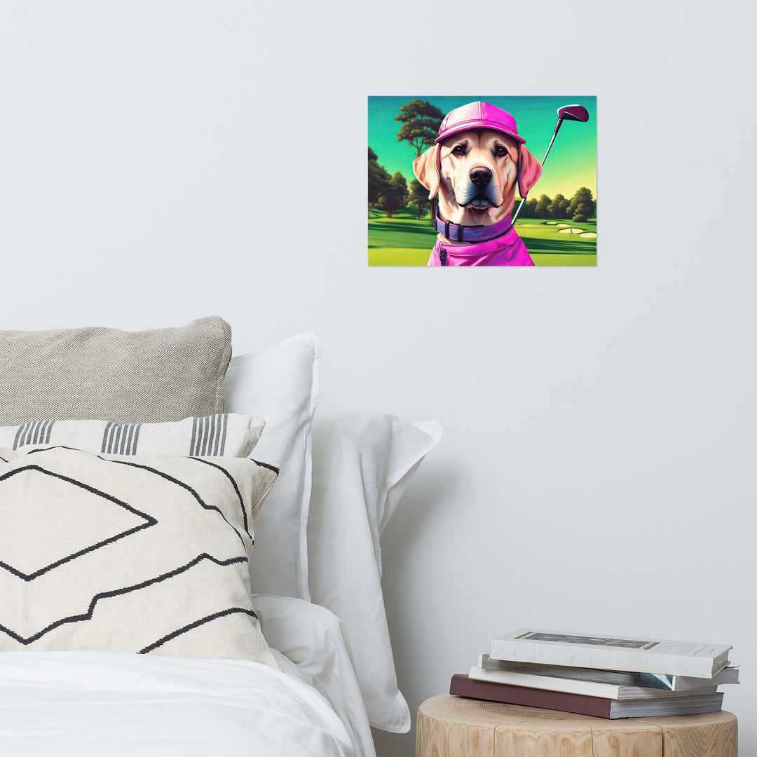 Poster-Labrador Retriever Golfer V16