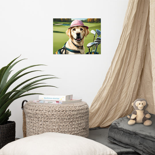 Poster-Labrador Retriever Golfer V19