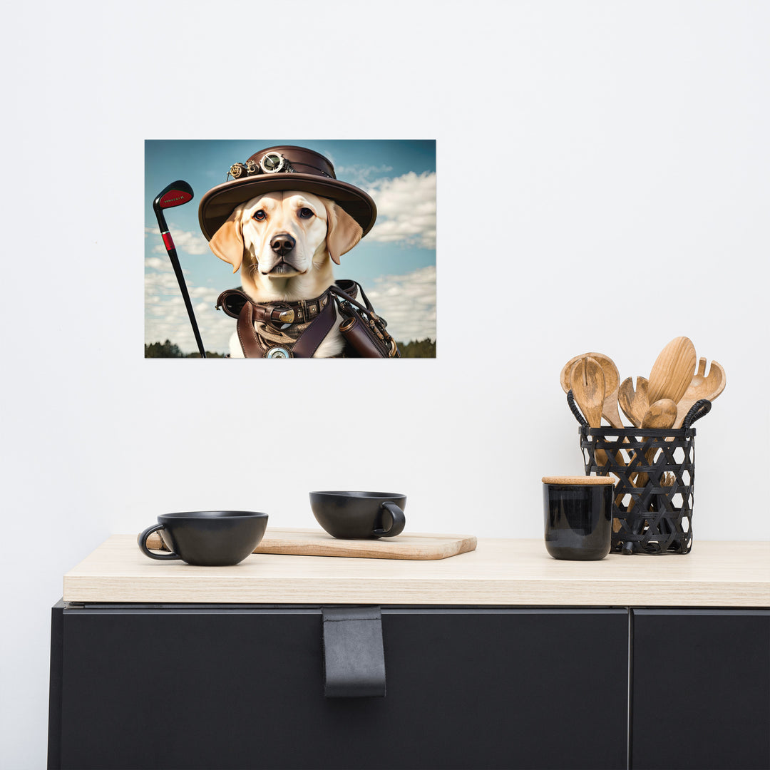 Poster-Labrador Retriever Golfer V20