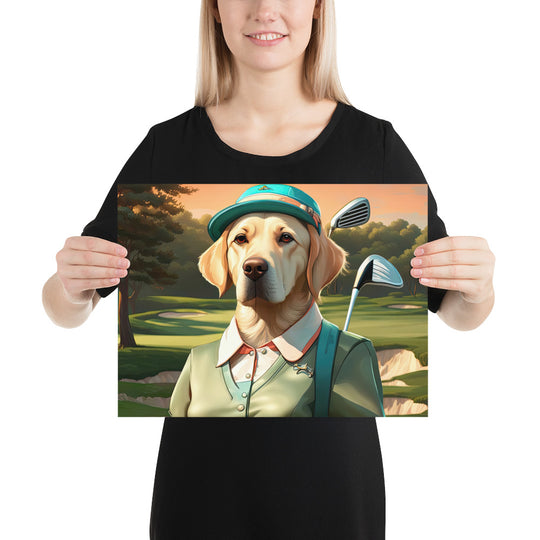 Poster-Labrador Retriever Golfer V14