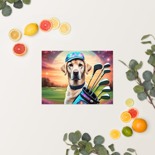 Poster-Labrador Retriever Golfer V13