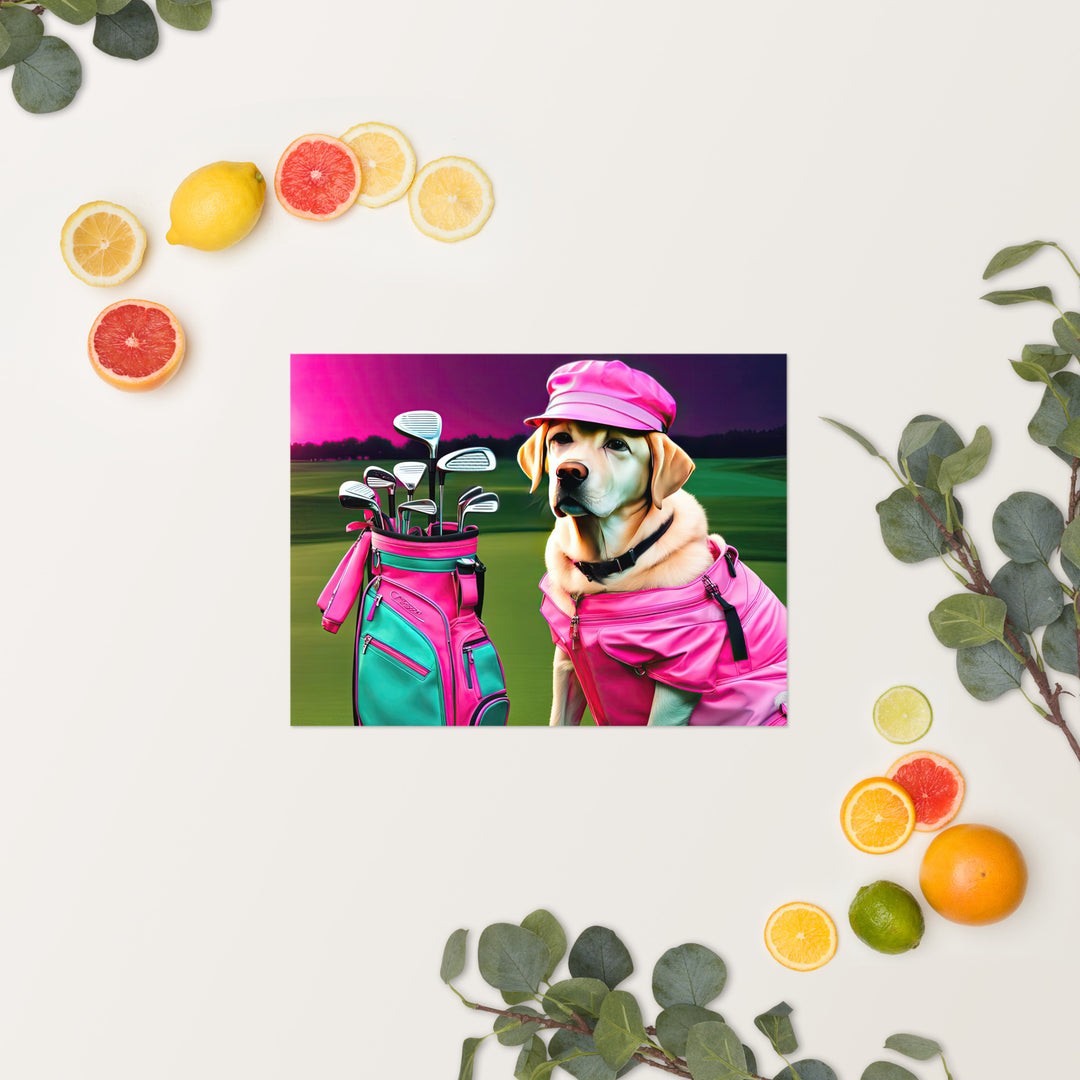 Poster-Labrador Retriever Golfer V17