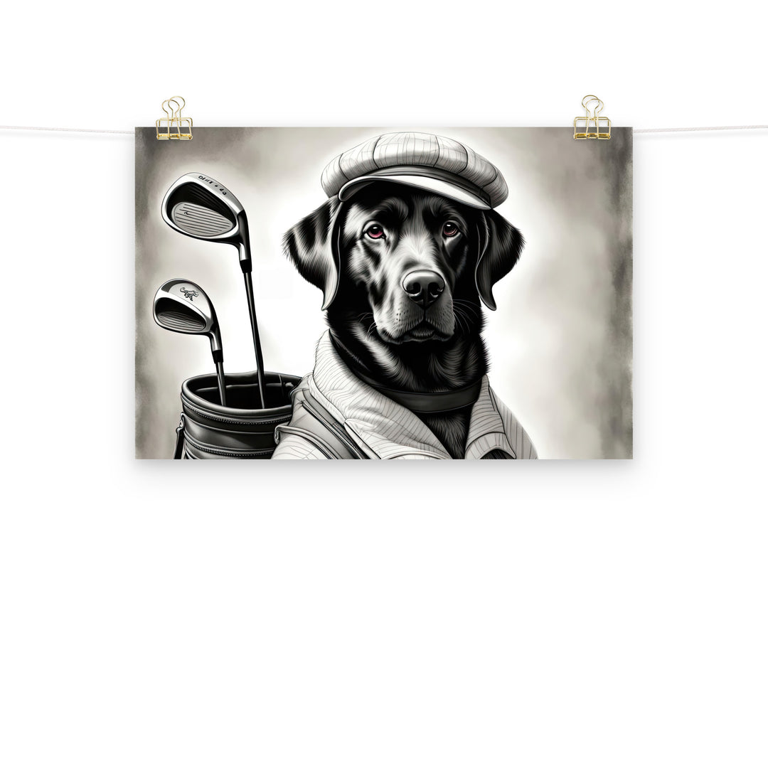 Poster-Labrador Retriever Golfer V11