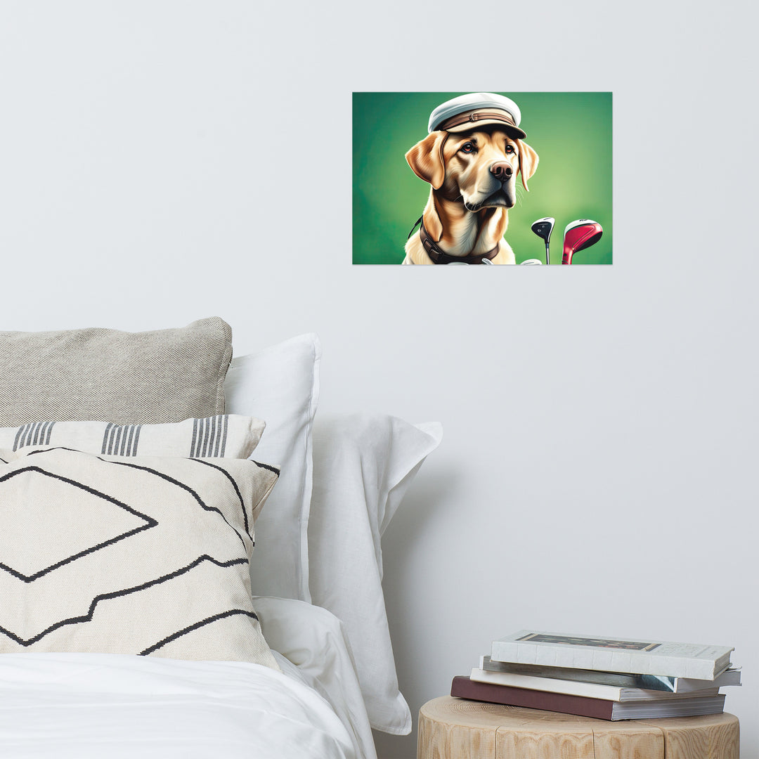 Poster-Labrador Retriever Golfer V3