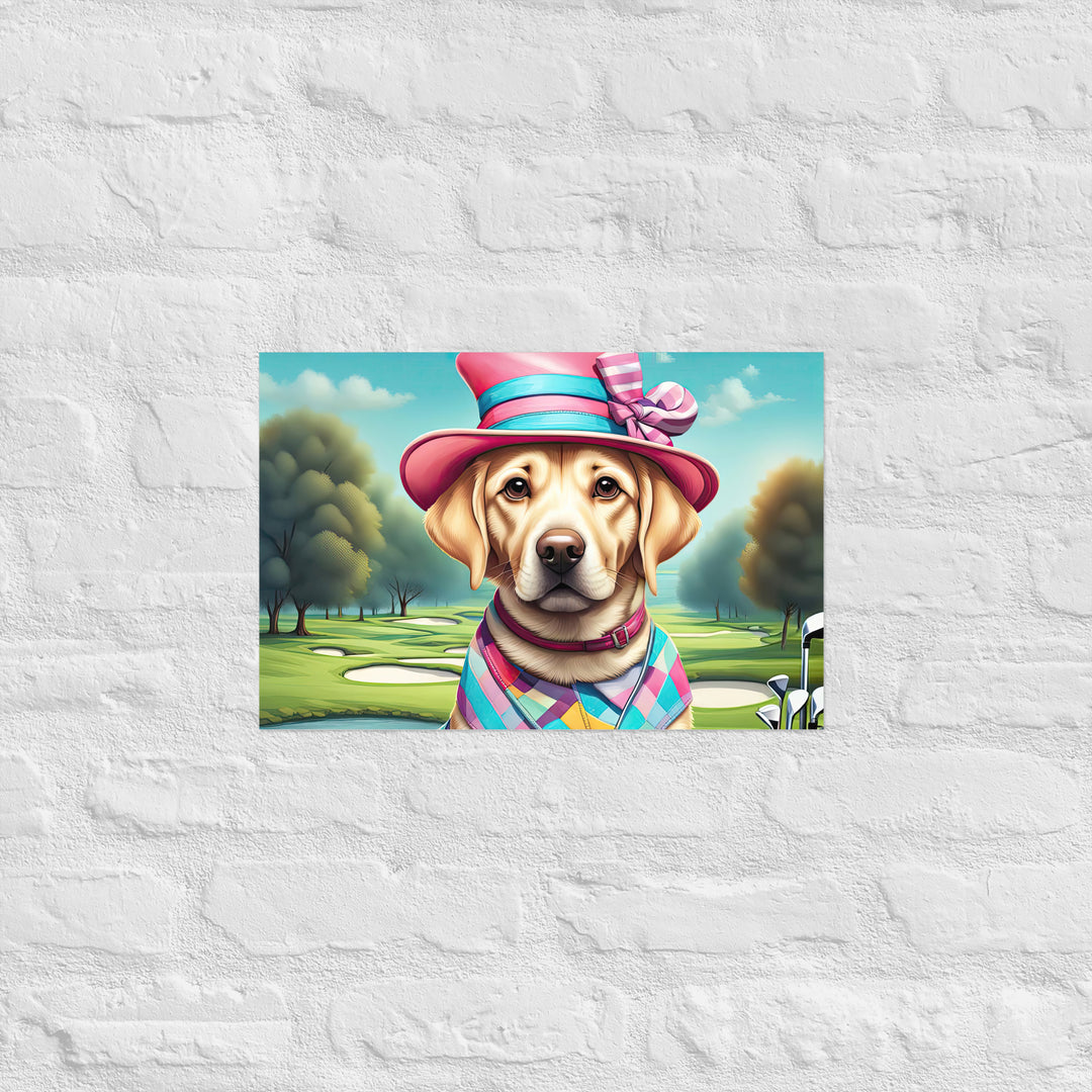 Poster-Labrador Retriever Golfer V9