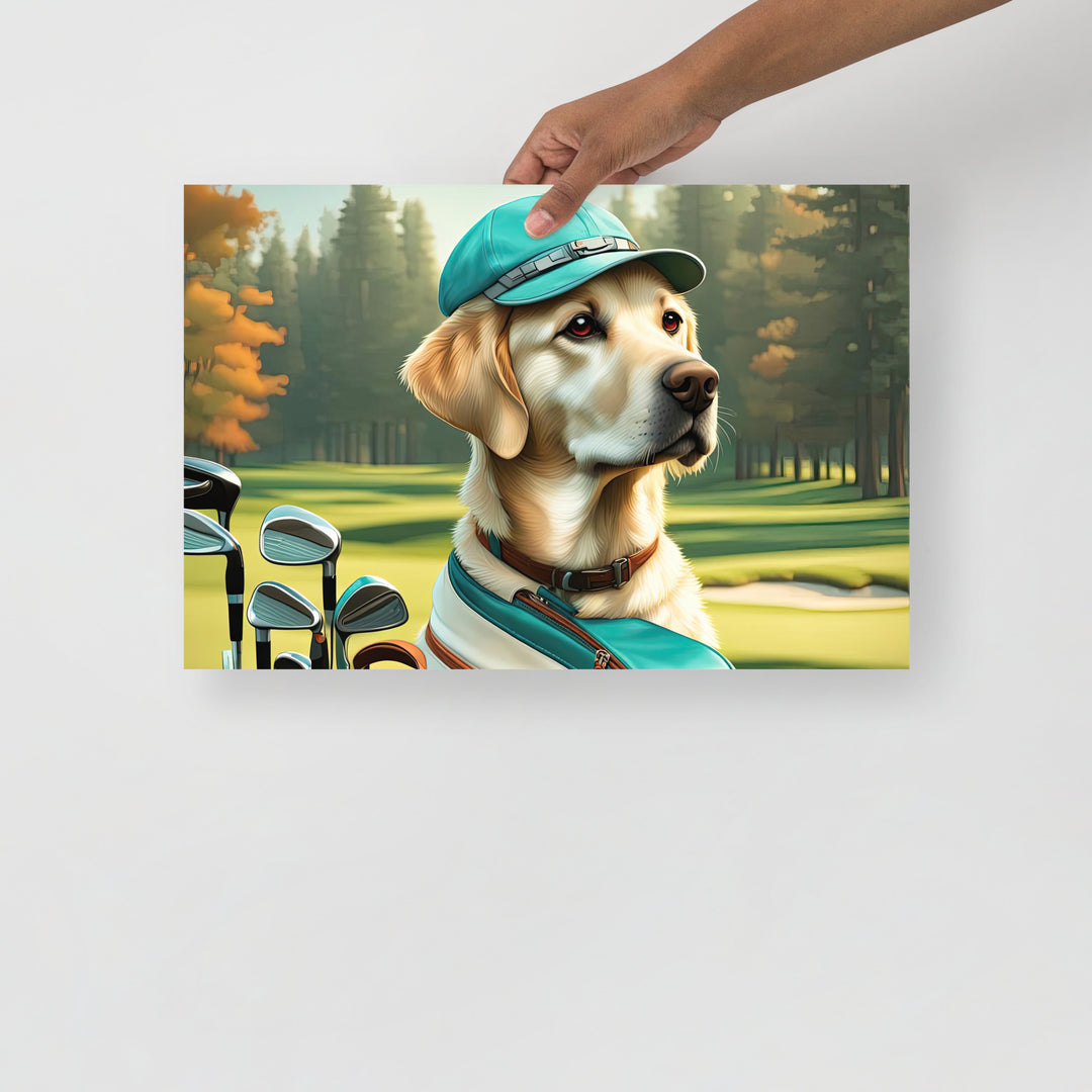 Poster-Labrador Retriever Golfer V10