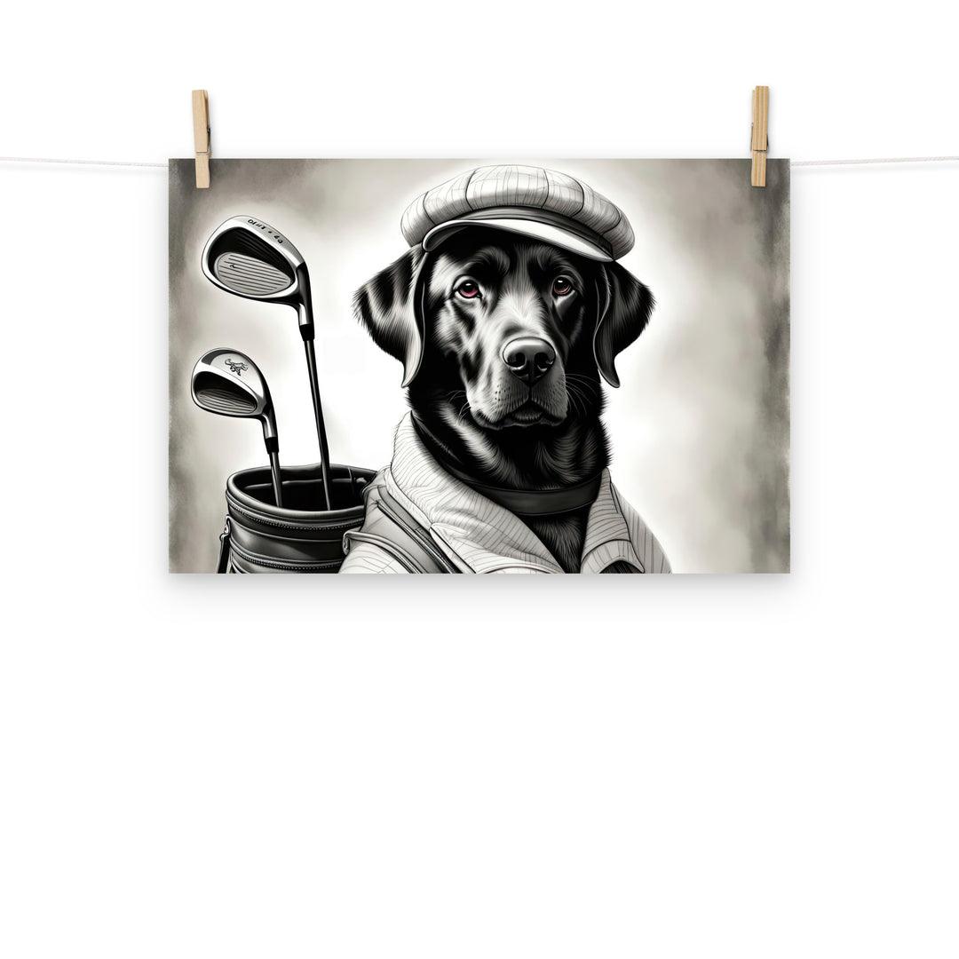 Poster-Labrador Retriever Golfer V11