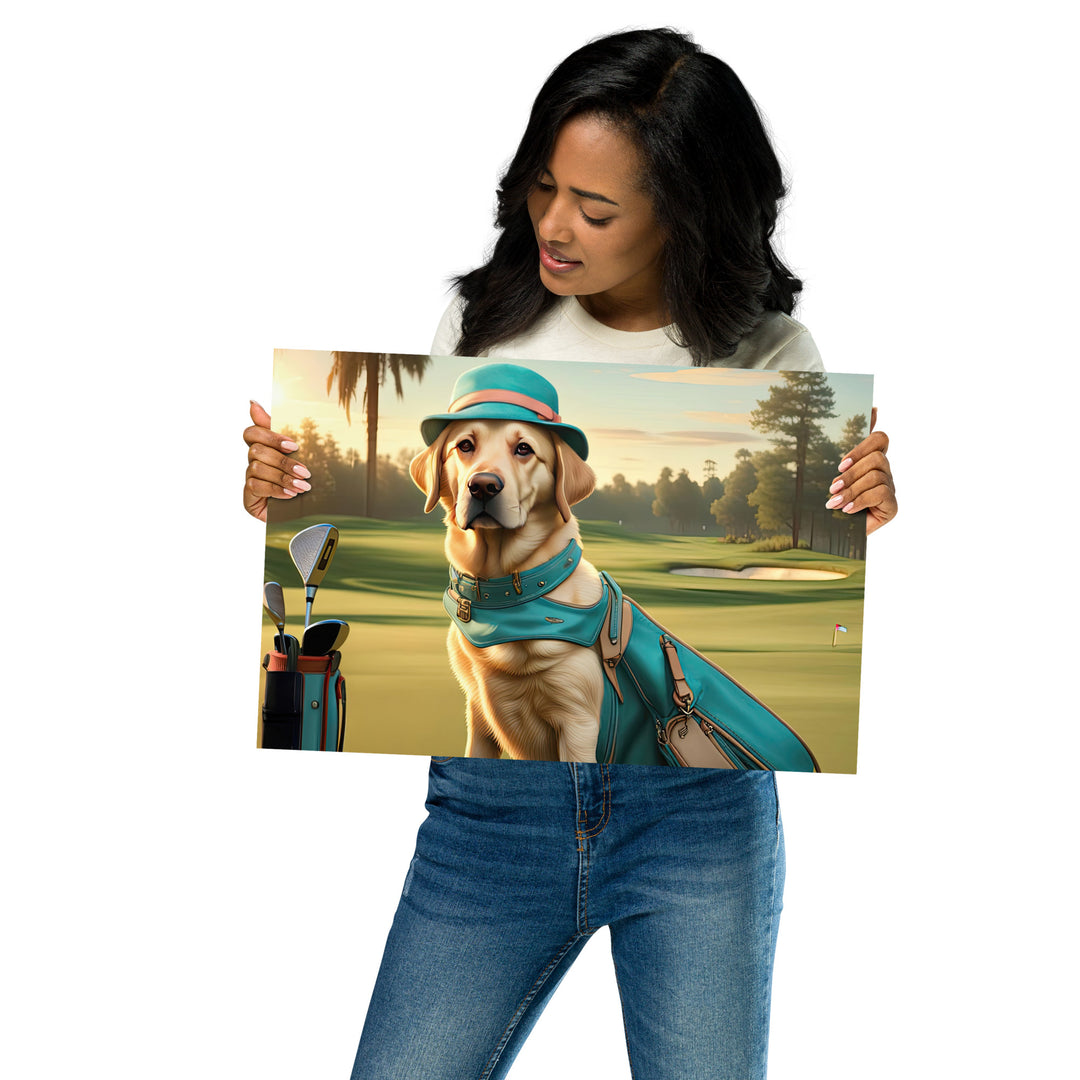 Poster-Labrador Retriever Golfer V12