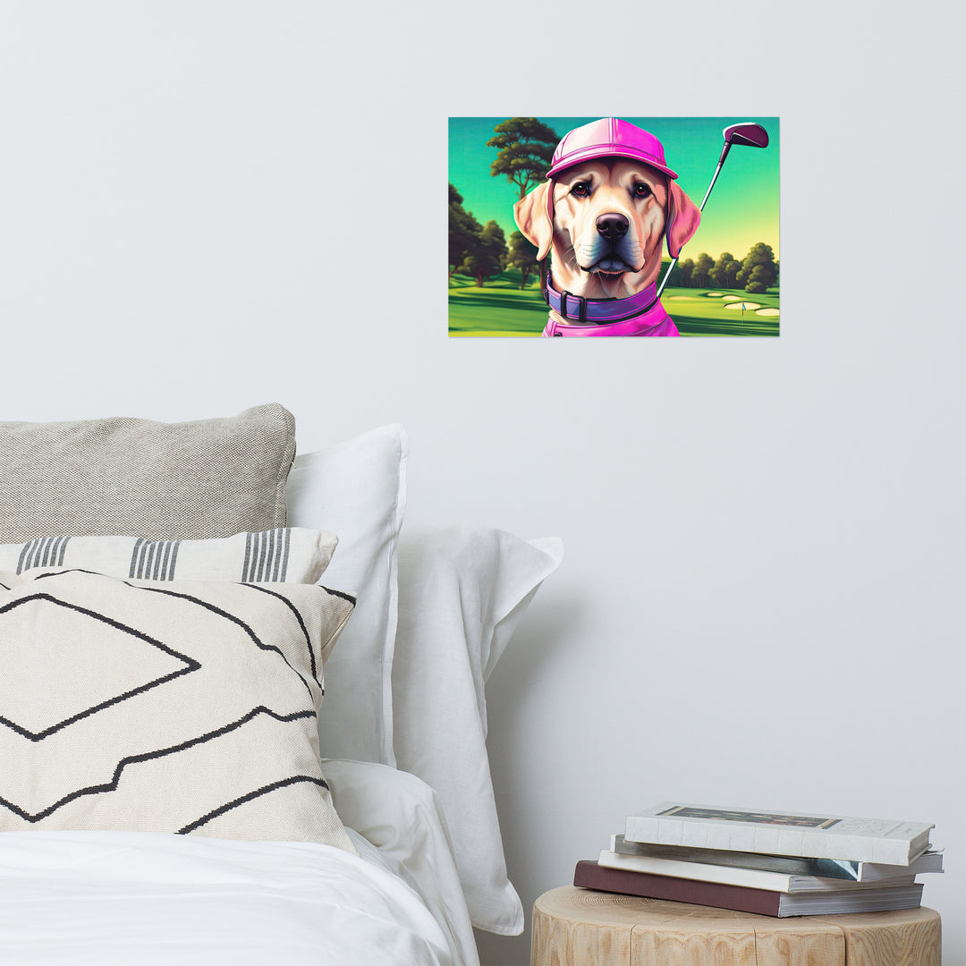 Poster-Labrador Retriever Golfer V16