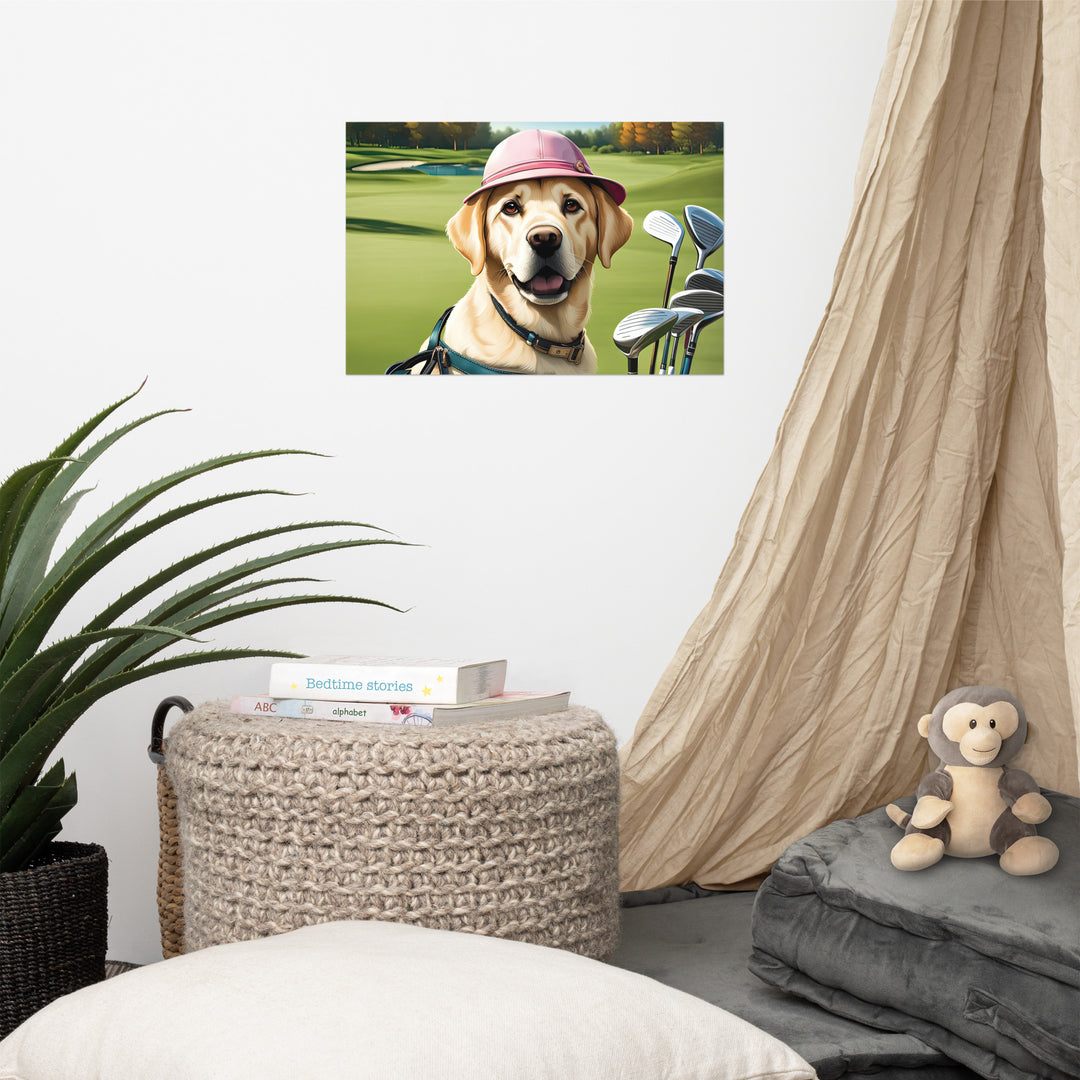 Poster-Labrador Retriever Golfer V19