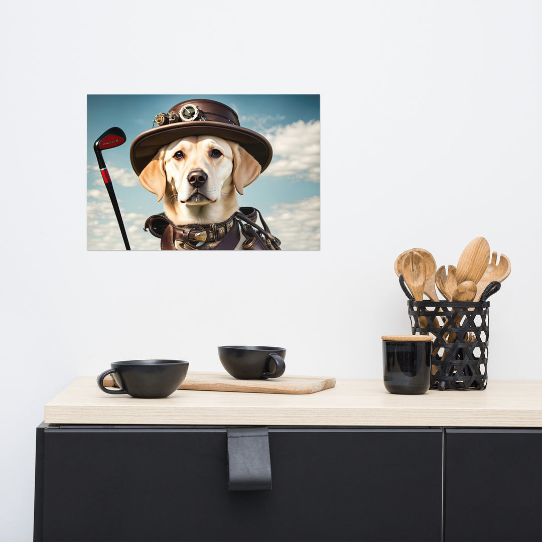 Poster-Labrador Retriever Golfer V20