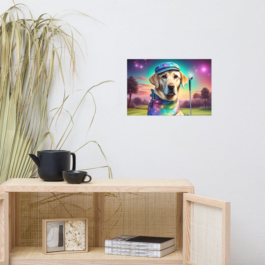 Poster-Labrador Retriever Golfer V21